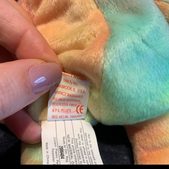 RARE 115 TY Beanie Baby Peace Bear - Picture 6 of 7
